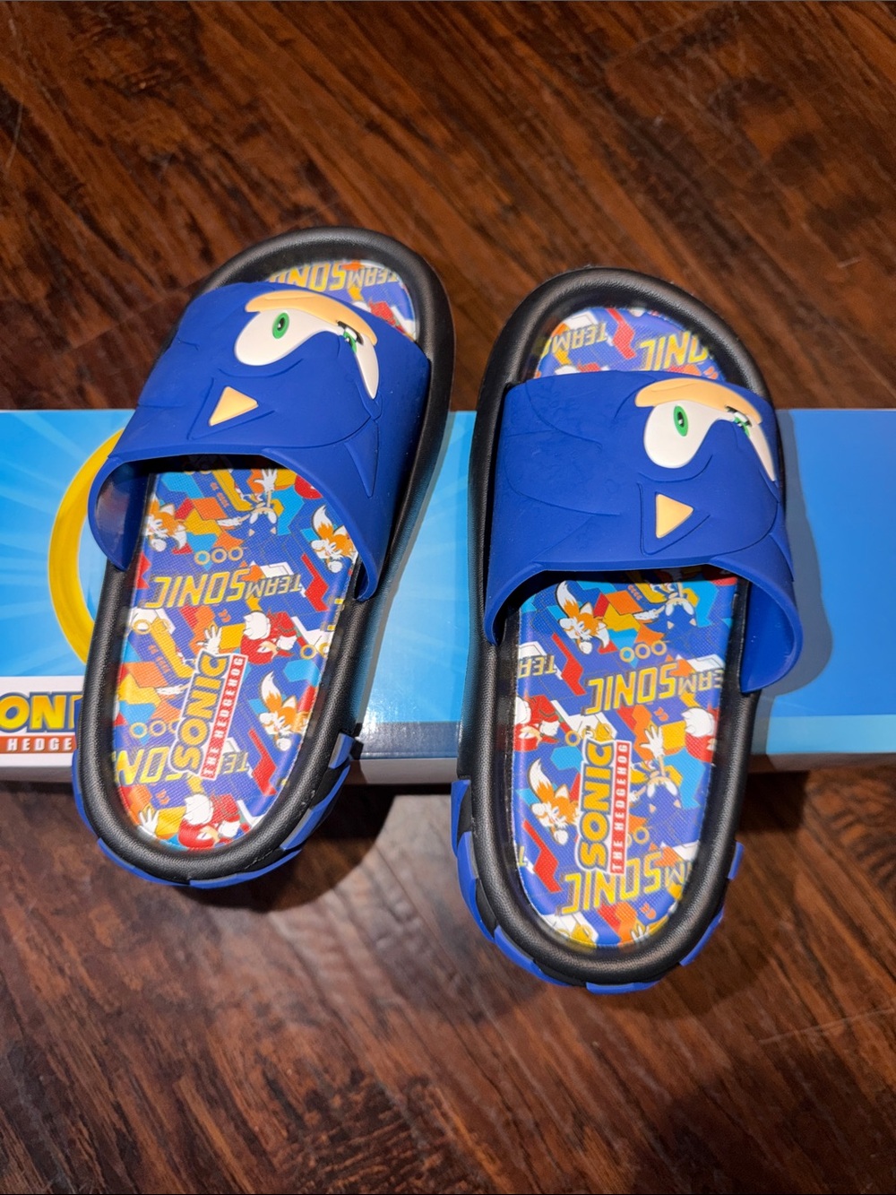 Sonic the Hedgehog Blue Kids Slide Sandals